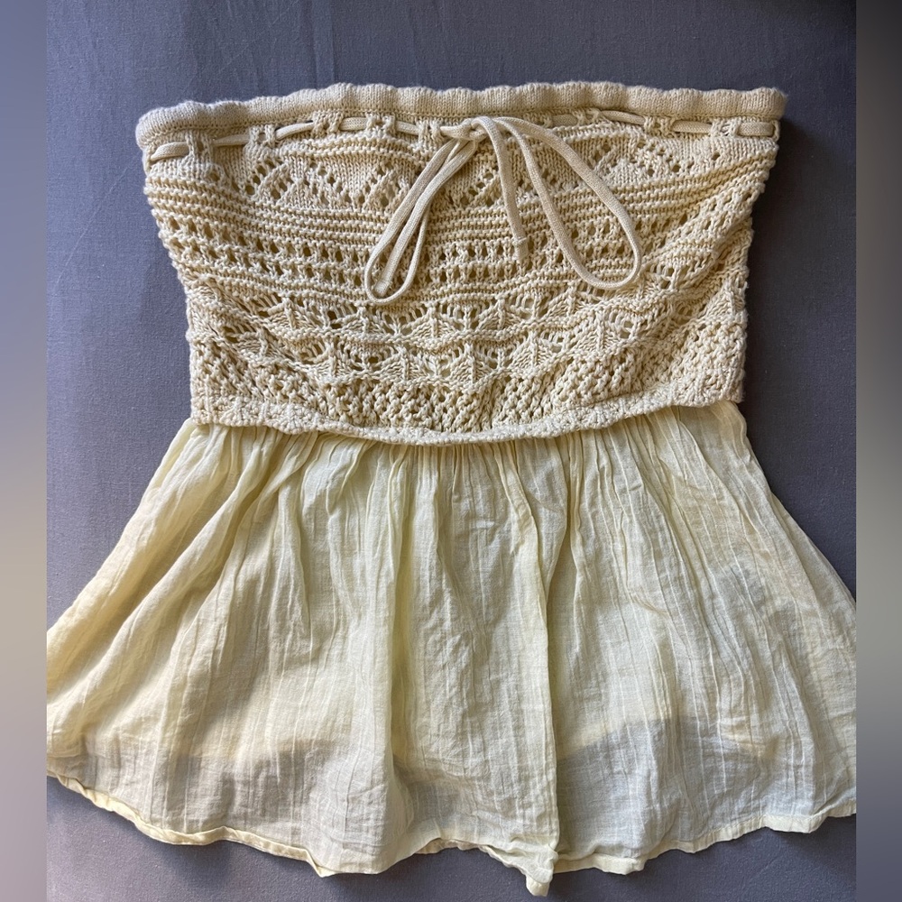Hollister Flowy Crochet Tube Top
